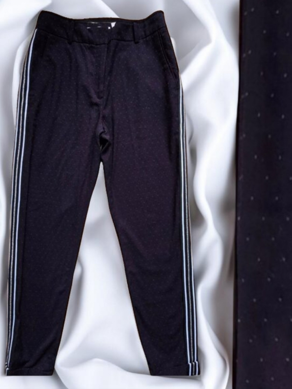 CAMIEU ( 6 ) Cuffed Tux French Dotted Striped w Metallic Detail